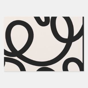 Feuille De Papier Cadeau Noir et blanc Abstrait