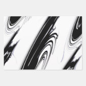 Feuille De Papier Cadeau Noir et blanc moderne (Devant)