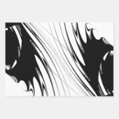 Feuille De Papier Cadeau Noir et Blanc Moderne (Devant)
