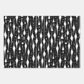 Feuille De Papier Cadeau Noir et blanc Noël moderne (Devant 3)