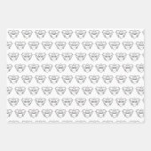 Feuille De Papier Cadeau Noir et blanc Wedding shower (Devant 2)