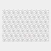 Feuille De Papier Cadeau Noir et blanc Wedding shower (Devant)