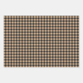 Feuille De Papier Cadeau Noir et bronzage avec bande rouge (Devant 2)