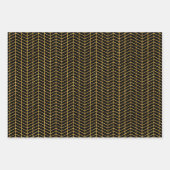 Feuille De Papier Cadeau Noir et or (Devant)