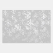 Feuille De Papier Cadeau Noir gris blanc Monochrome flocon de neige Noël (Devant 3)