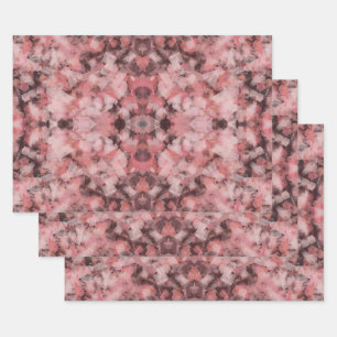 Feuille De Papier Cadeau Noir Gris Rose Blanc Moderne Géométrique Abstrait