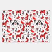 Feuille De Papier Cadeau Noir noir scandinave suédois (Devant 3)