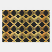 Feuille De Papier Cadeau Noir, Or Multimodèle (Devant 3)