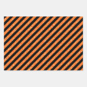 FEUILLE DE PAPIER CADEAU NOIR & ORANGE PAILLETTE REGARD HALLOWEEN (Devant)