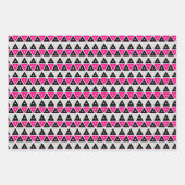 Feuille De Papier Cadeau Noir Rose Géométrie Flash Forme (Devant 3)