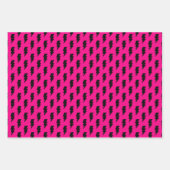 Feuille De Papier Cadeau Noir Rose Géométrie Flash Forme (Devant 2)