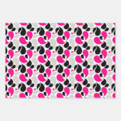 Feuille De Papier Cadeau Noir Rose Géométrie Flash Forme (Devant)