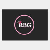 Feuille De Papier Cadeau Noir rose RBG (Devant)