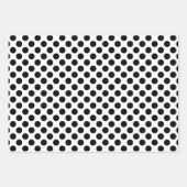 Feuille De Papier Cadeau Noir sur blanc Différentes tailles Pois (Devant 2)