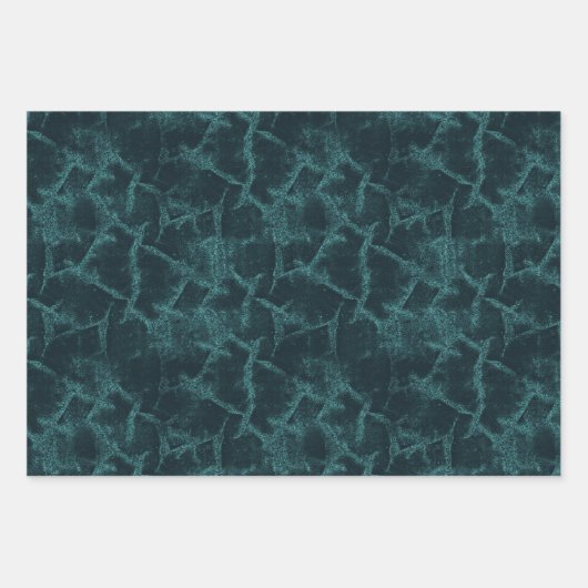 Feuille De Papier Cadeau Noir texturquoise (Devant 2)