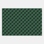 Feuille De Papier Cadeau Noir Vert Mixte Rustique Motifs Deer Woods Plaid (Devant)