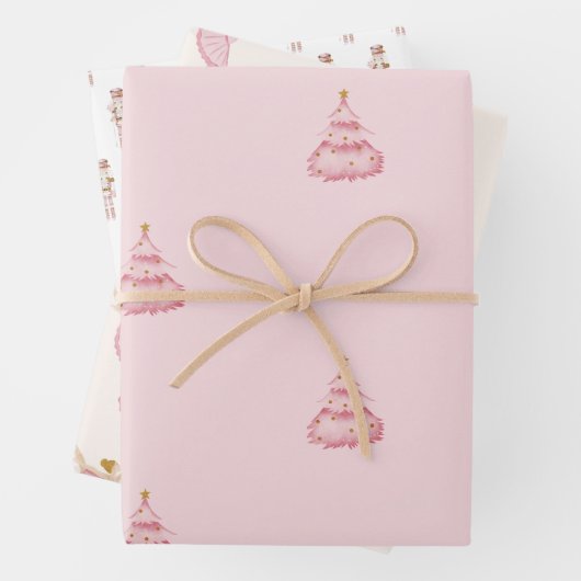 Feuille De Papier Cadeau Noisette rose Noël (En situation)