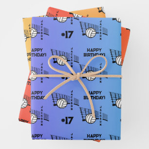 Feuille De Papier Cadeau Nom Âge ou nombre Sport Thème Volleyball