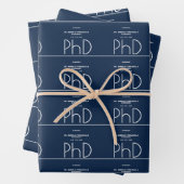 Feuille De Papier Cadeau Nom Blue PhD Graduation Party (En situation)