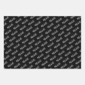 Feuille De Papier Cadeau Nom de famille simple Noël vacances (Devant)