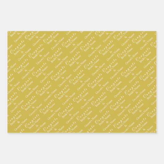 Feuille De Papier Cadeau Nom des félicitations personnalisés ! Vieux Mariag (Devant)