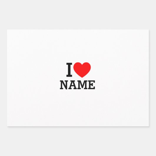 Feuille De Papier Cadeau Nom du coeur (Devant)