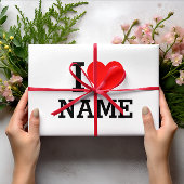 Feuille De Papier Cadeau Nom du coeur