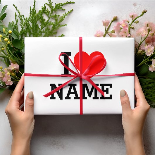 Feuille De Papier Cadeau Nom du coeur