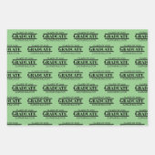 Feuille De Papier Cadeau Nom du diplômé Script Géométrique (Devant)