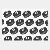 Feuille De Papier Cadeau Nom du hockey sur glace sur mesure Monogramme Cana (Devant 2)