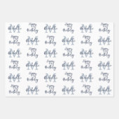 Feuille De Papier Cadeau Nom du monogramme Motif initial Joyeux anniversair (Devant 3)