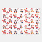 Feuille De Papier Cadeau Nom du pingouin de Noël (Devant)