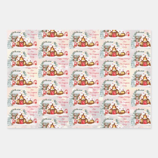 Feuille De Papier Cadeau Nom et message personnalisés personnalisés Noël (Devant 3)