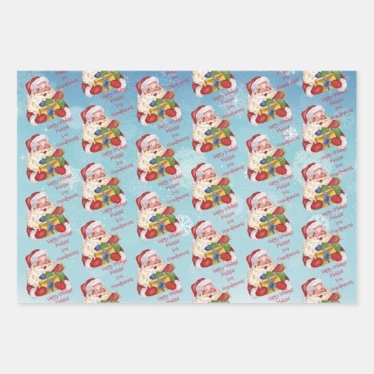 Feuille De Papier Cadeau Nom et message personnalisés personnalisés Noël (Devant 2)