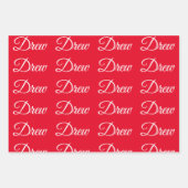 Feuille De Papier Cadeau Nom personnalisé (Devant 3)