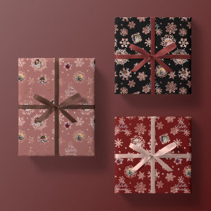 Feuille De Papier Cadeau Nom personnalisé + 6 Rose photo Parties scintillan