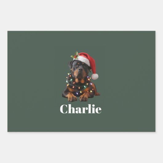 Feuille De Papier Cadeau Nom personnalisé Fête de Chien Rotation Personnali (Devant)