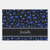 Feuille De Papier Cadeau Nom personnalisé, motif de parties scintillant coe (Devant)