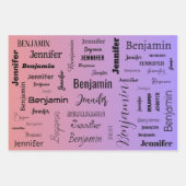 Feuille De Papier Cadeau Nom personnalisé Texte Peach Peach Gradient (Devant 3)