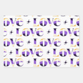 Feuille De Papier Cadeau Non - Binary Love Typography Sparkle Motif Cool (Devant)