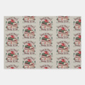 Feuille De Papier Cadeau North Pole Book Club Librairie Lecture de livres (Devant)