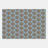 Feuille De Papier Cadeau Norvégien Rosemaling Folk Art Heart (Devant)