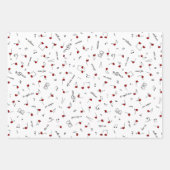 Feuille De Papier Cadeau Notes d'amour Cœur Rouge Notation Musicale (Devant 3)