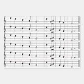Feuille De Papier Cadeau Notes de musique blanche mignonne Motif Cadeau (Devant 3)