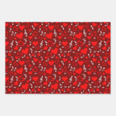 Feuille De Papier Cadeau Notes de musique et de coeur rouges Masque de visa (Devant 3)