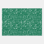 Feuille De Papier Cadeau Notes et symboles musicaux, chants de Noël (Devant 2)