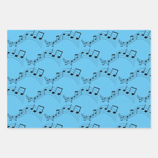 Feuille De Papier Cadeau Notes musicales (Devant 3)