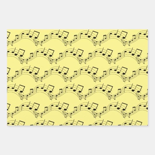 Feuille De Papier Cadeau Notes musicales (Devant 2)
