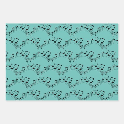Feuille De Papier Cadeau Notes musicales (Devant)