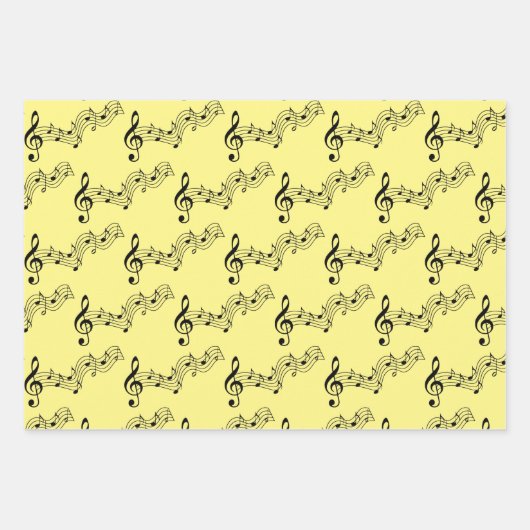 Feuille De Papier Cadeau Notes musicales (Devant 2)
